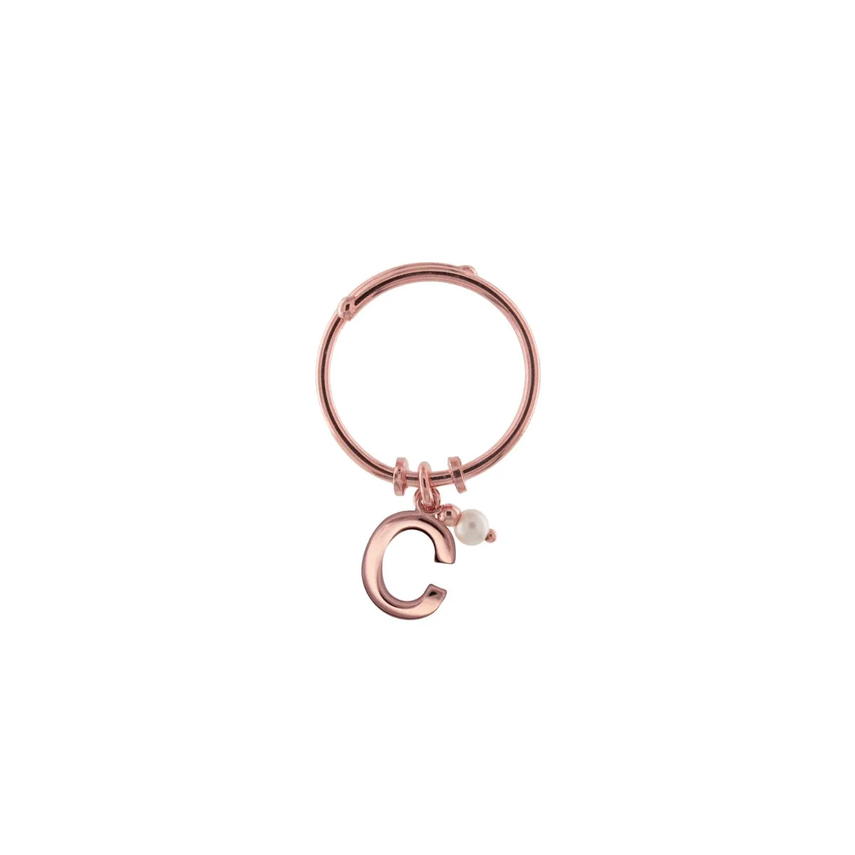 ANELLO RIGIDO LETTERA E PERLINA - Image 4
