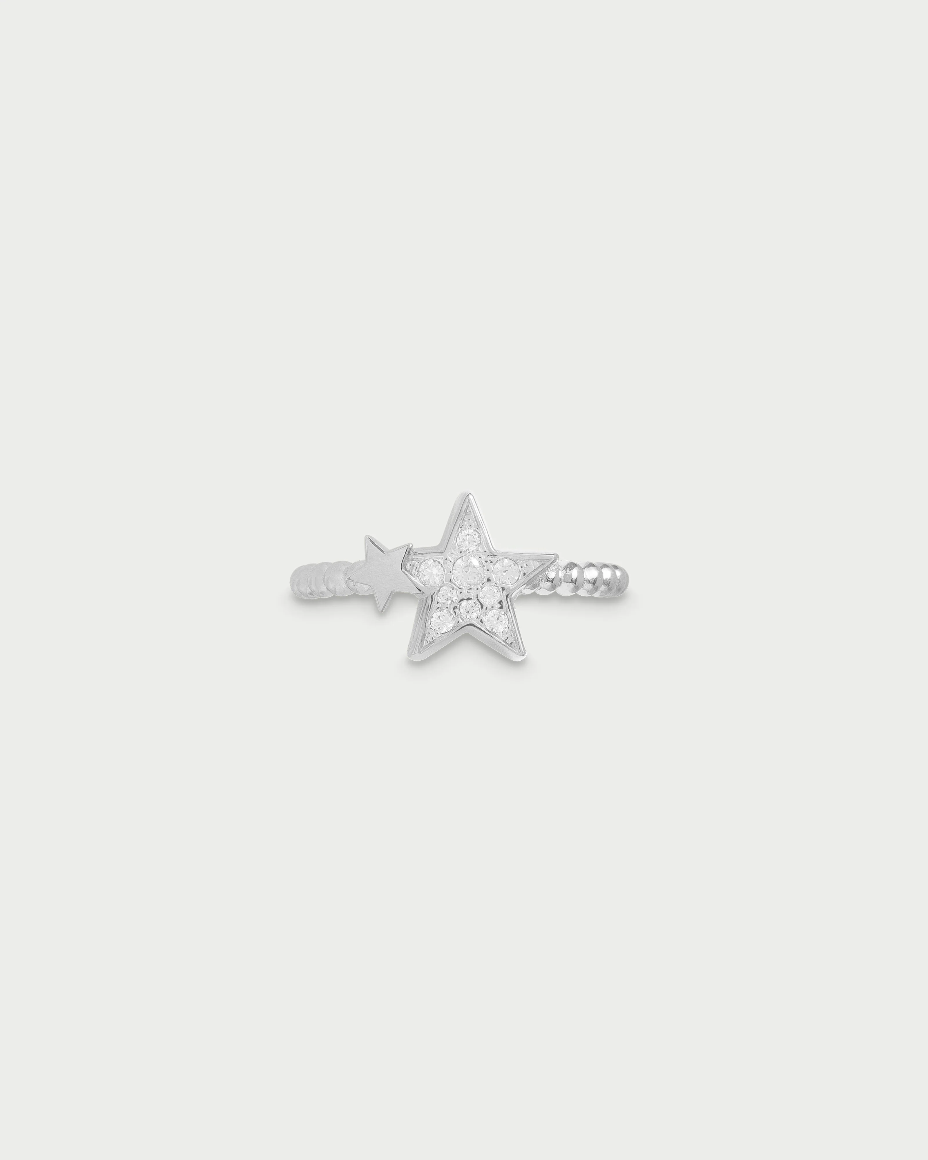 Anello stella pavè oversized e stellina - Image 4