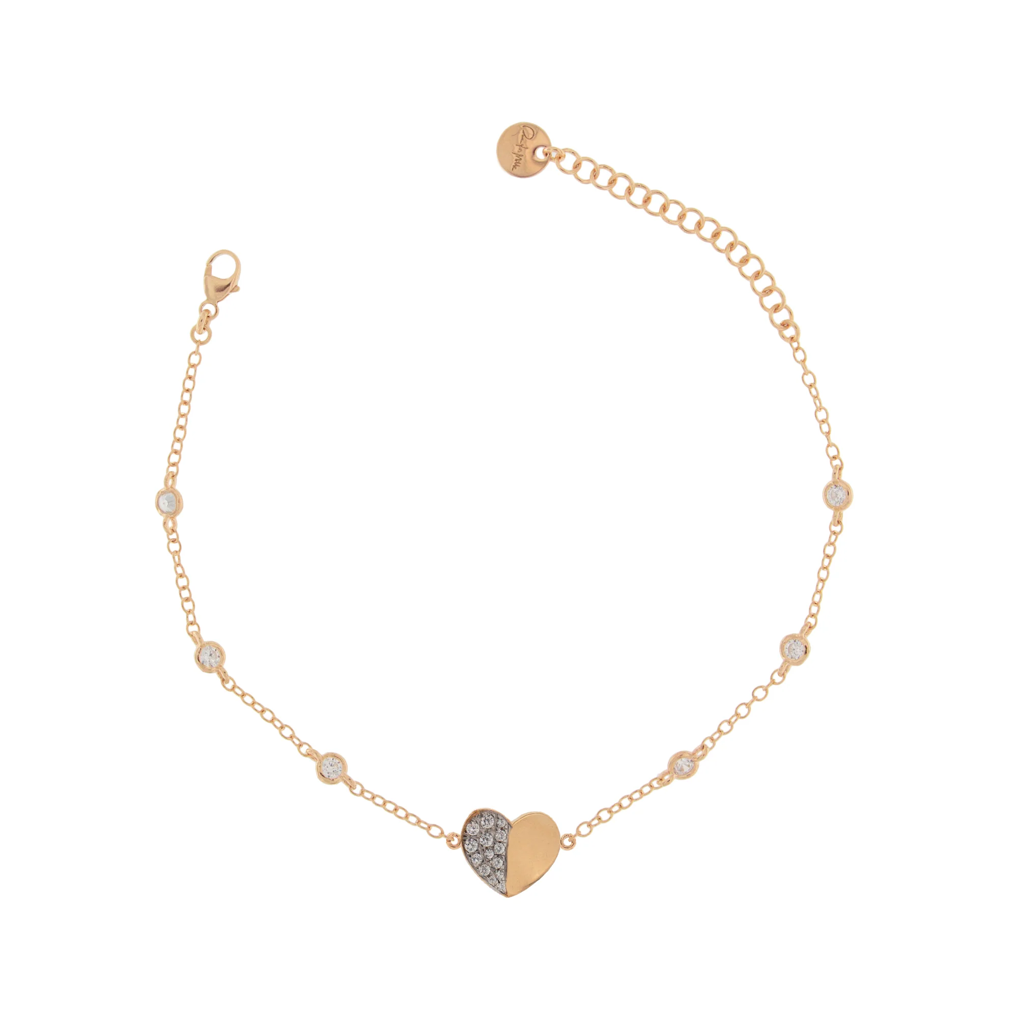 Bracciale Castoni Cuore Zirconi