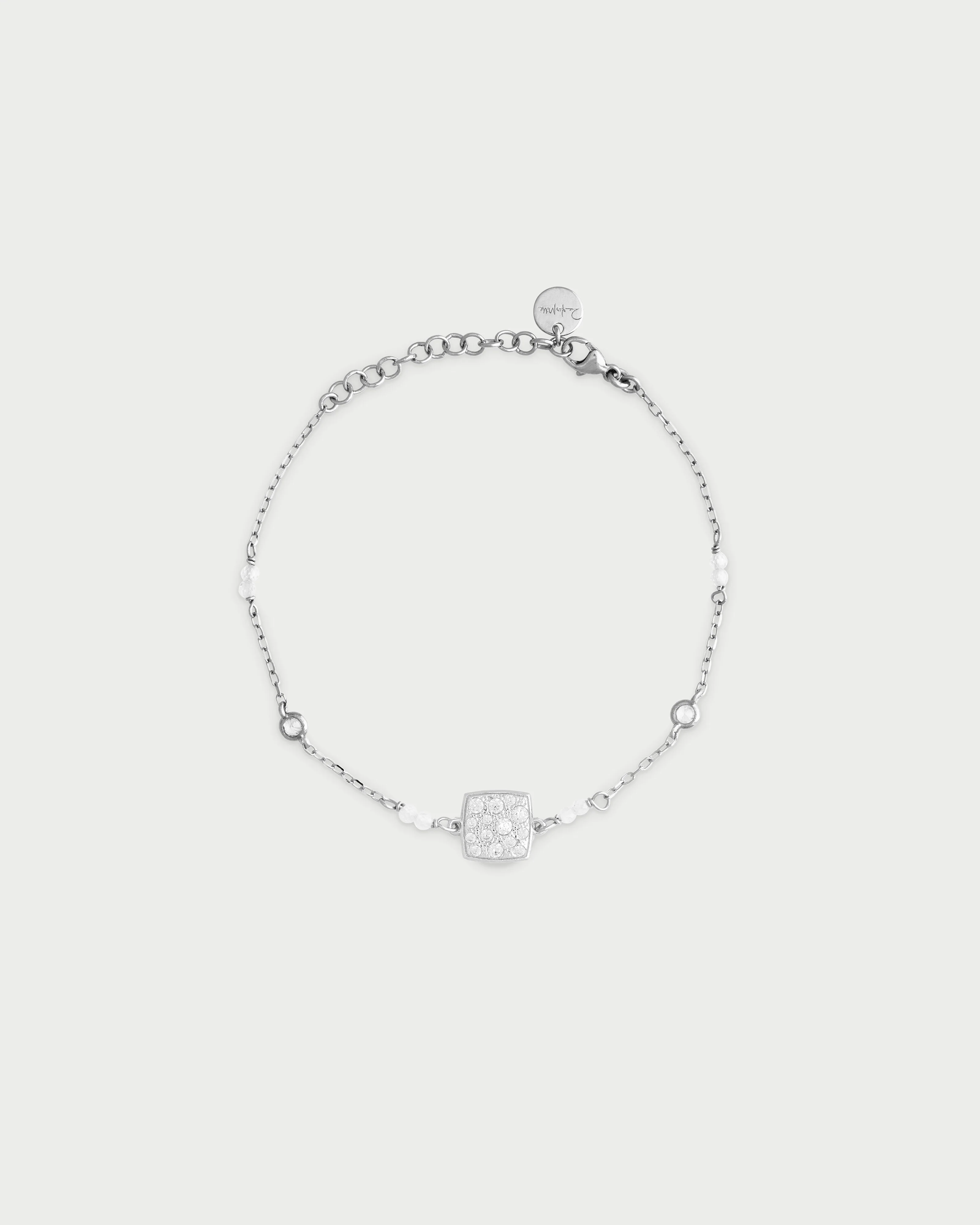 Bracciale catena castoni quadrato small pavè - Image 3
