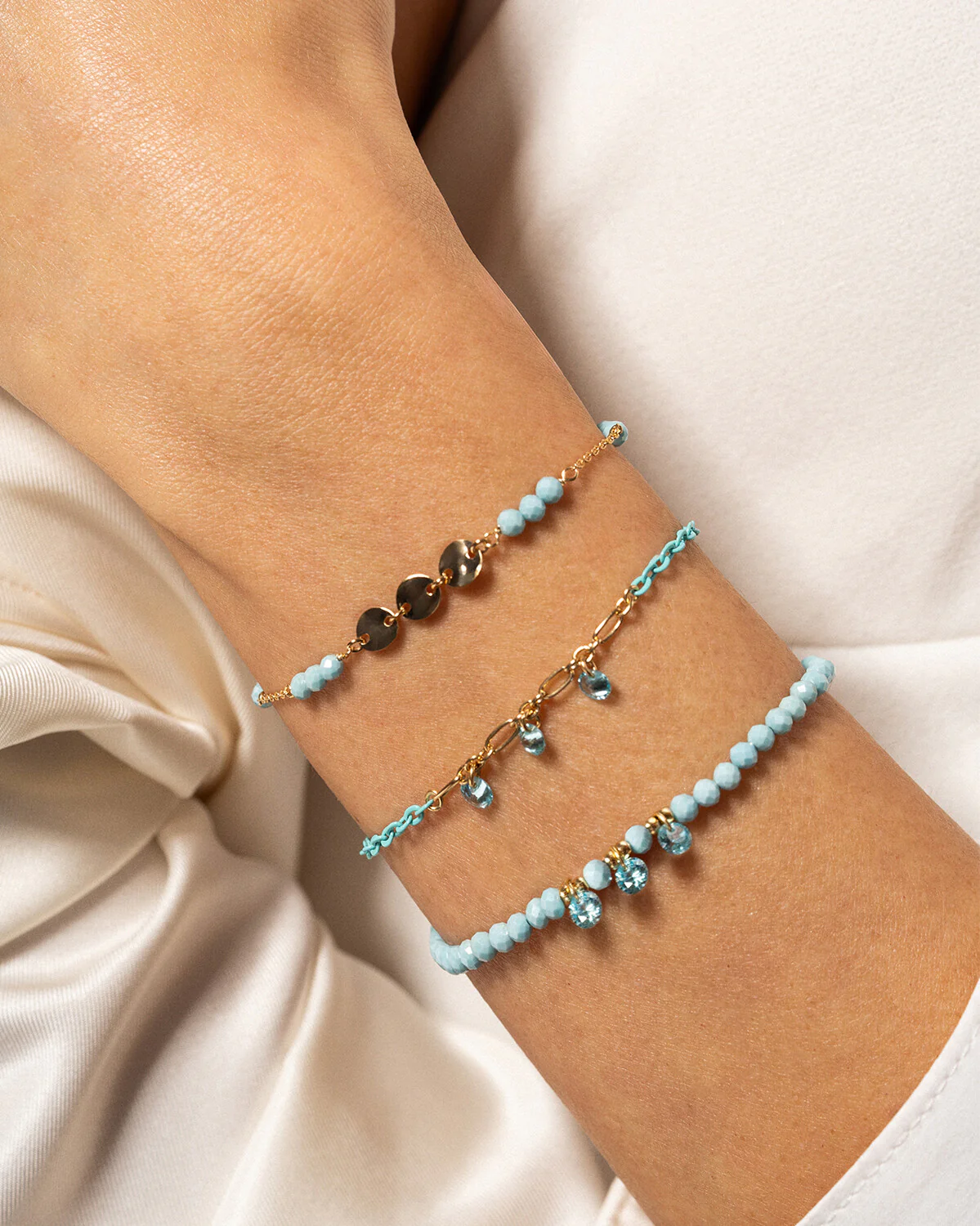 Bracciale catena zirconi Milky e Medaglie - Image 6