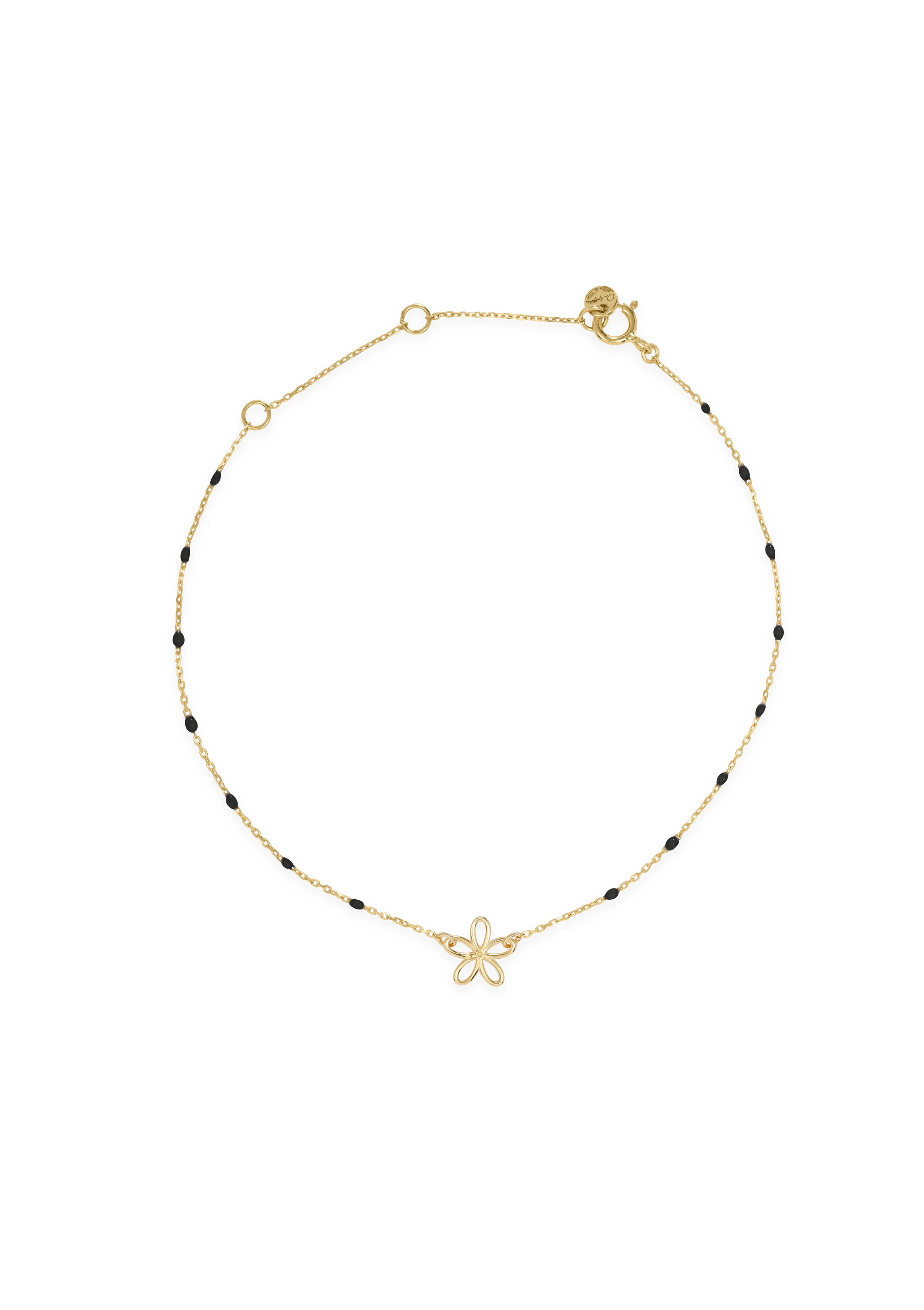 Bracciale fiore traforato e catena semino smaltato - ORO18KT - Image 2