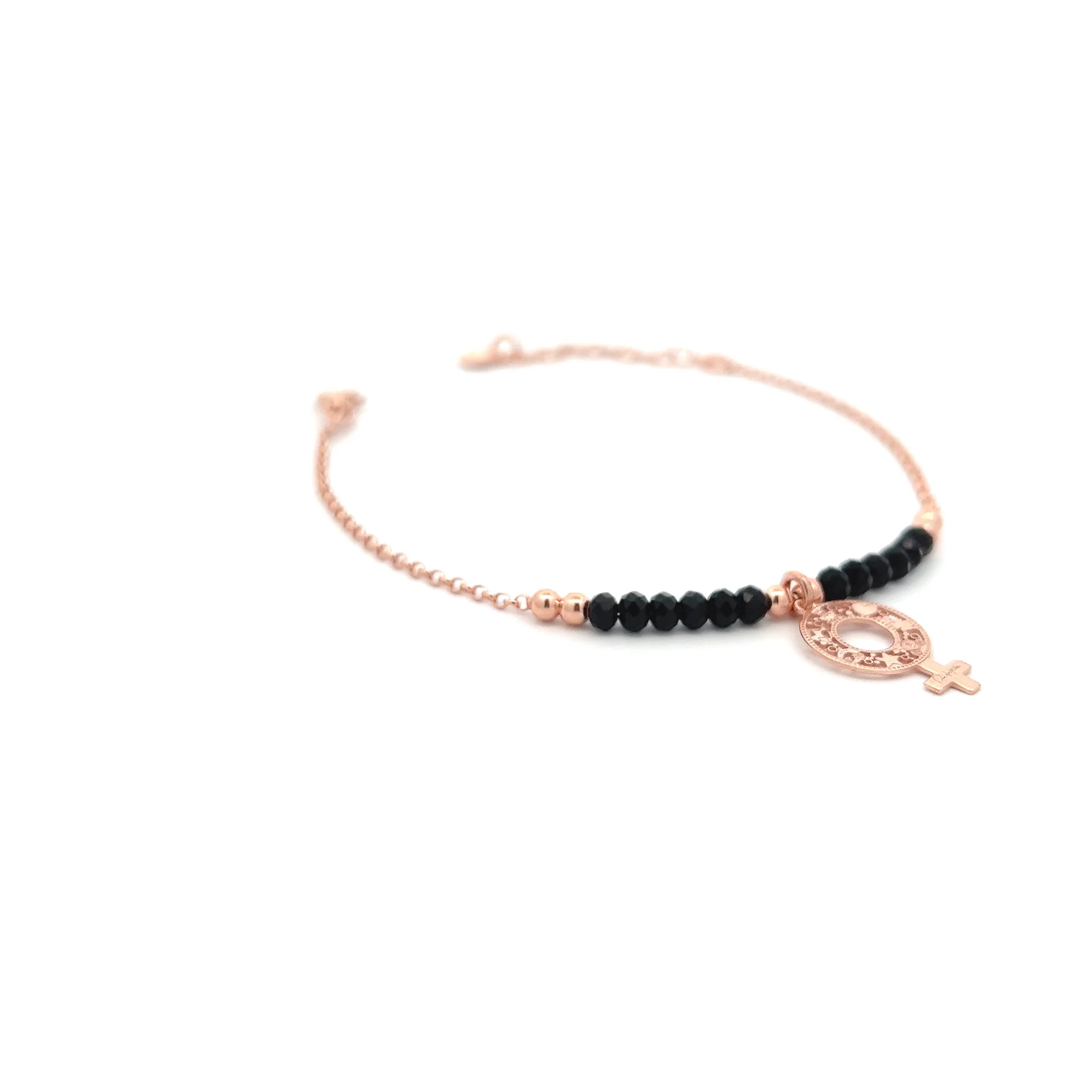 Bracciale perline nere amuleto donna - Image 5