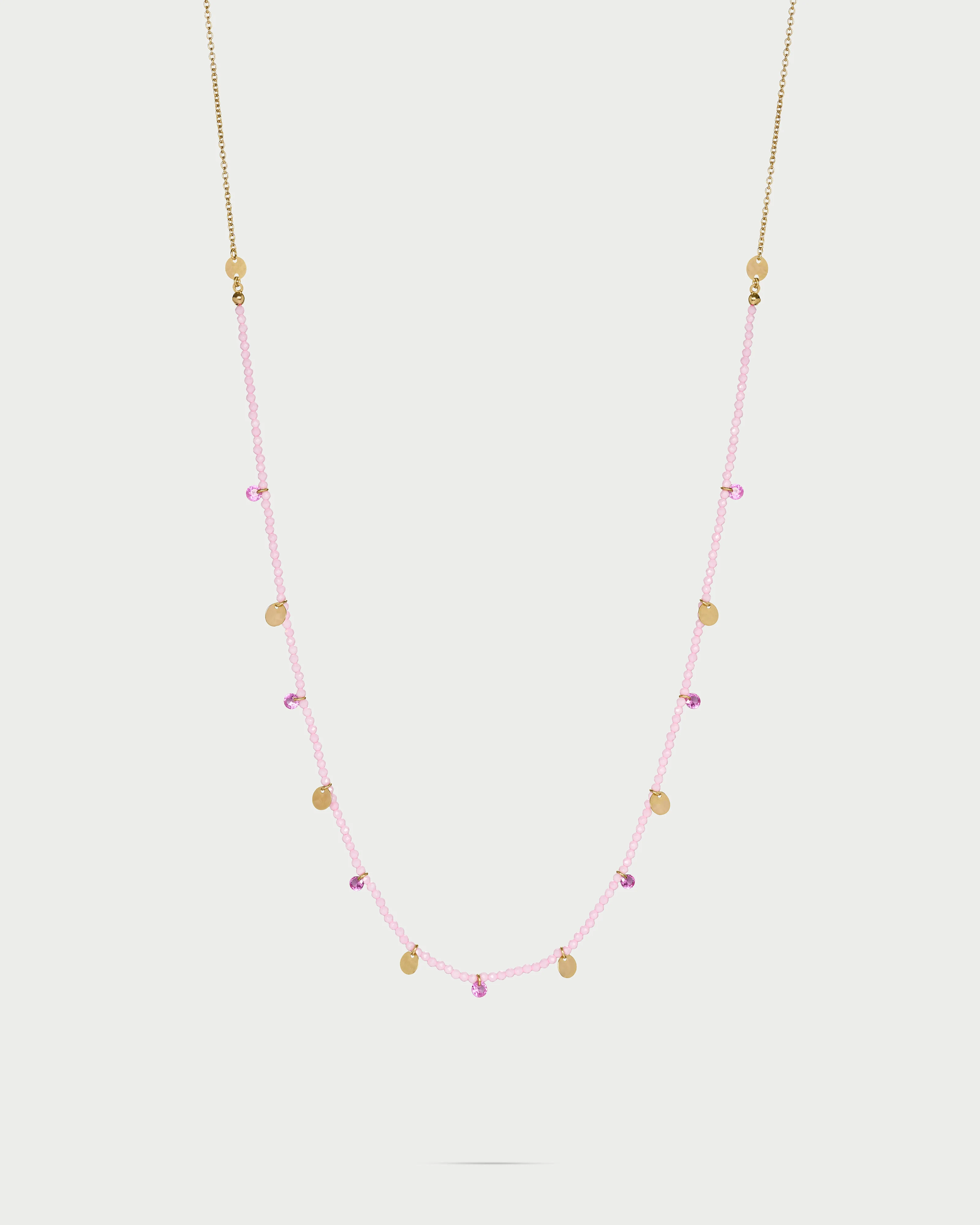 Collana con pepite di Zirconi Milky e medagliette - Image 3