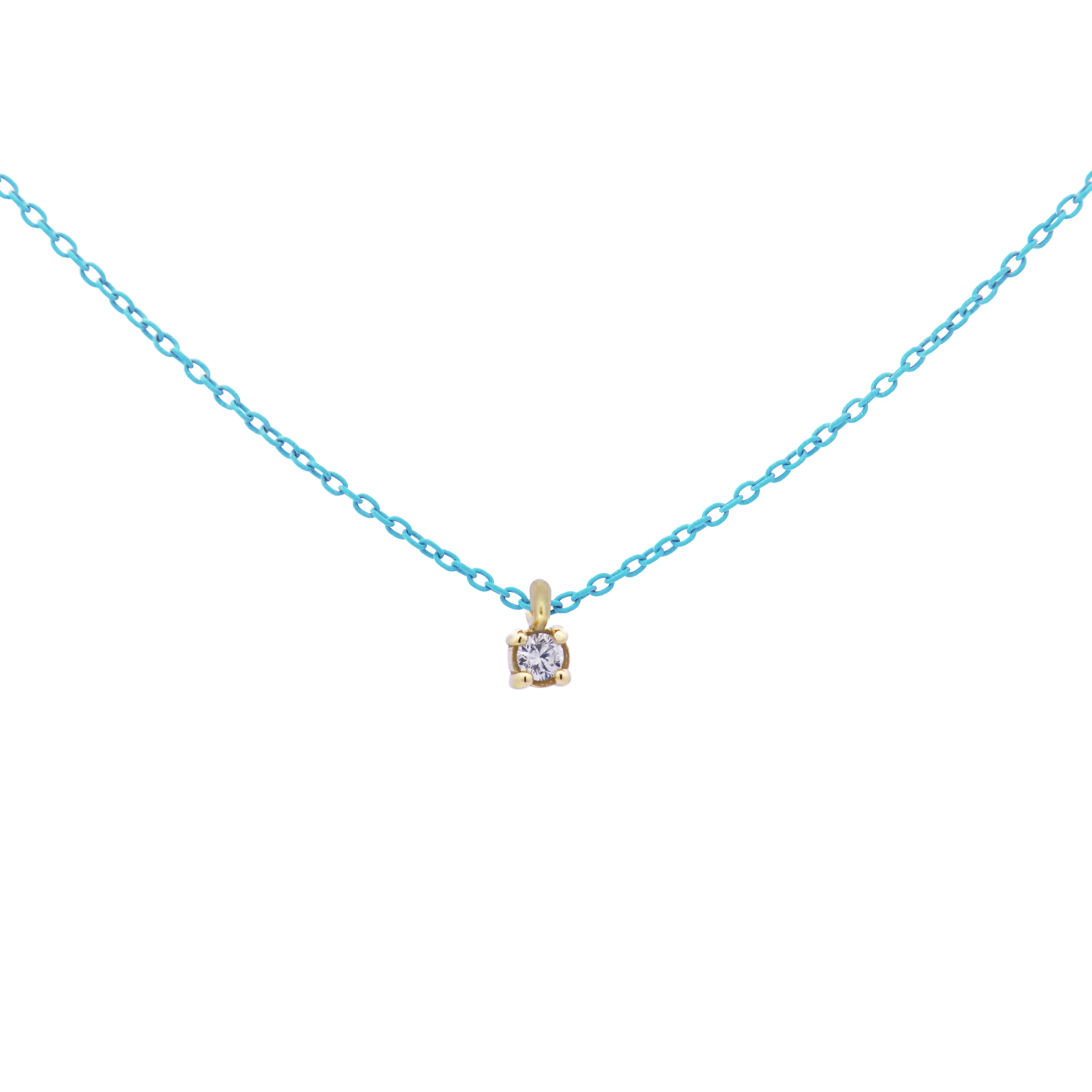 Girocollo castone catena con vernice e Diamanti Lab Grown - ORO18KT - Image 9