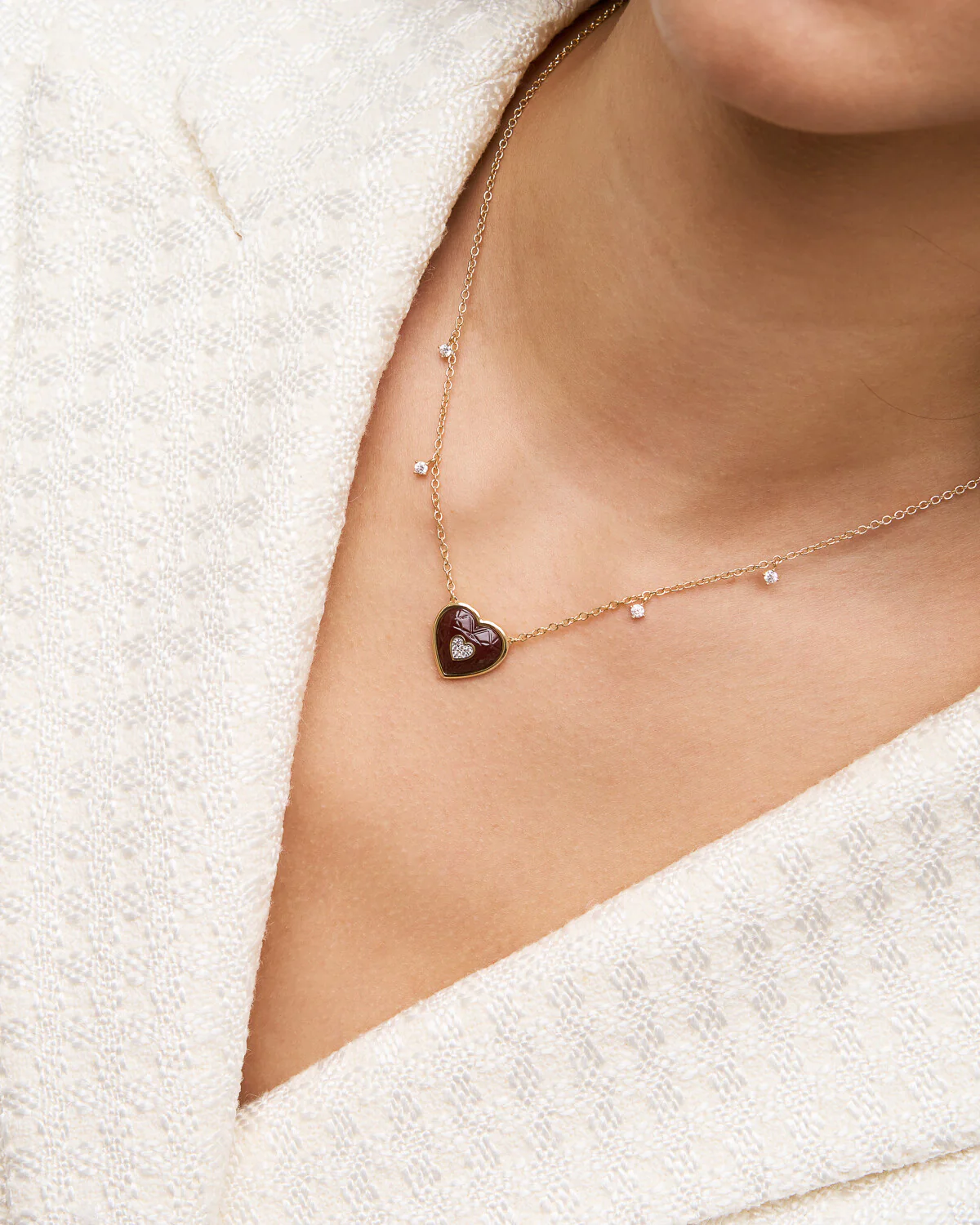 Girocollo double cuore choco - Image 3