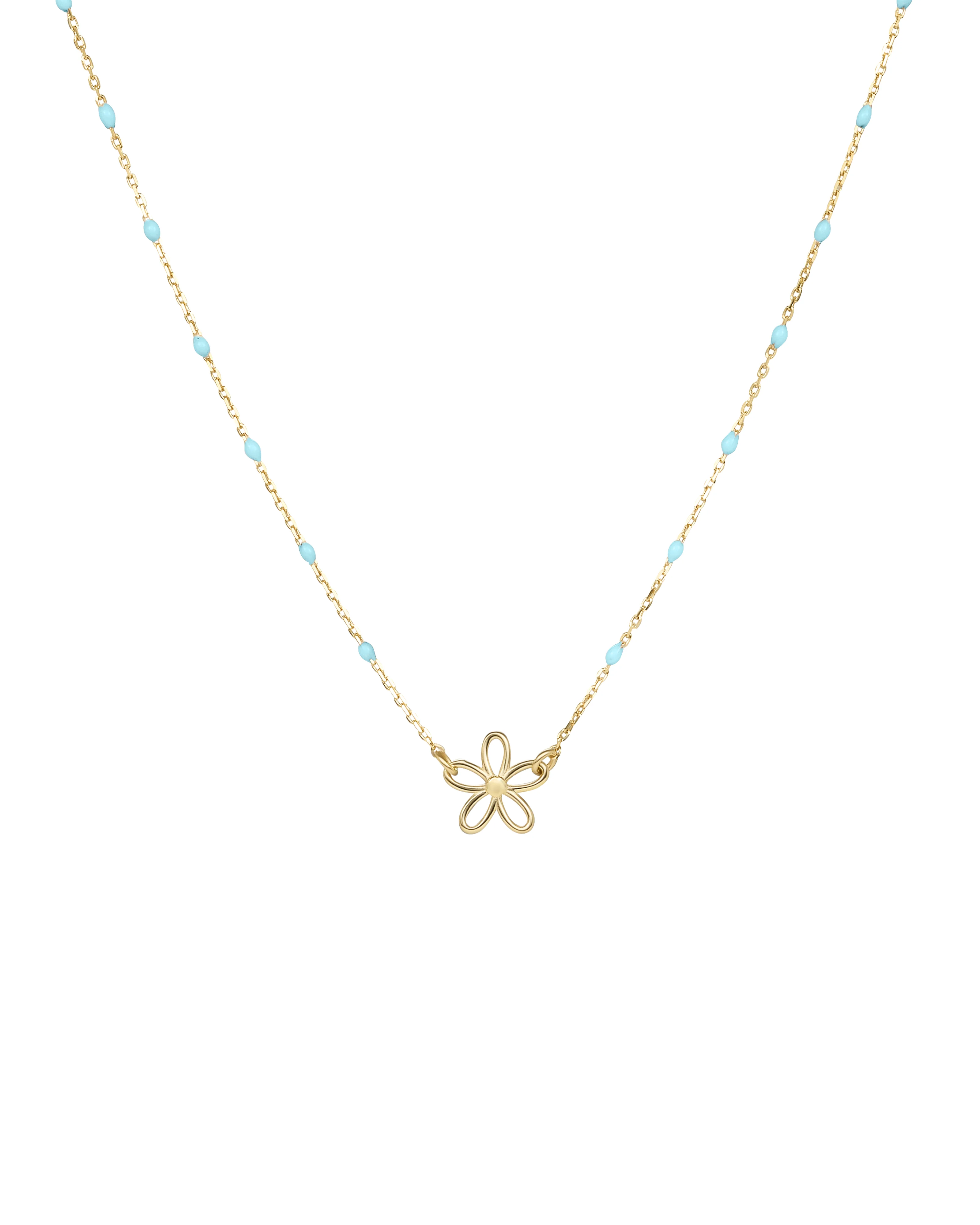 Girocollo fiore traforato e catena semino smaltato - ORO18KT - Image 3