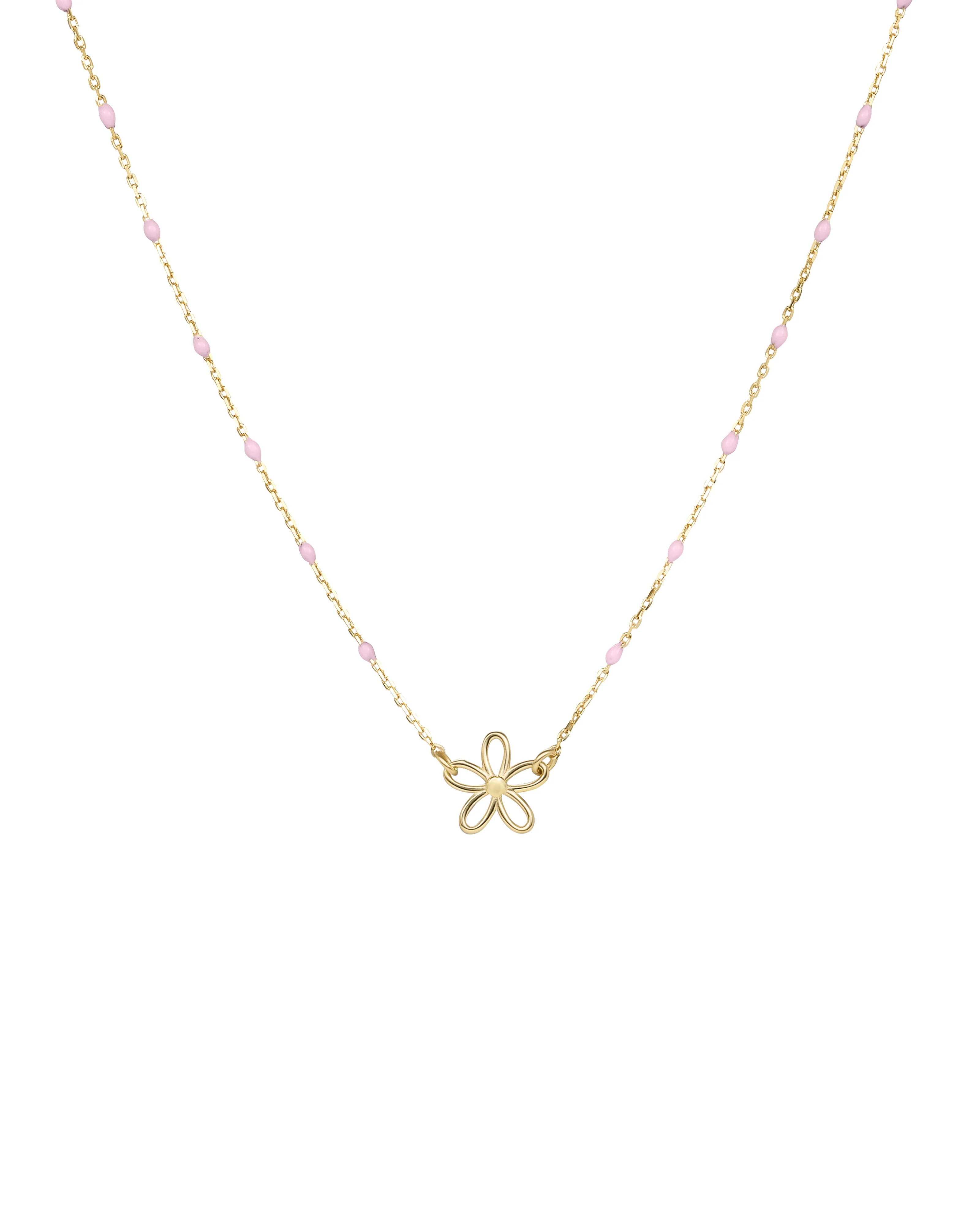 Girocollo fiore traforato e catena semino smaltato - ORO18KT - Image 4