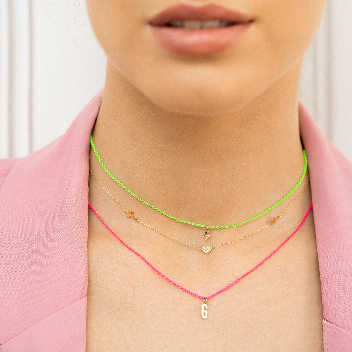 Girocollo fulmine catena con vernice - ORO 18KT - Image 3