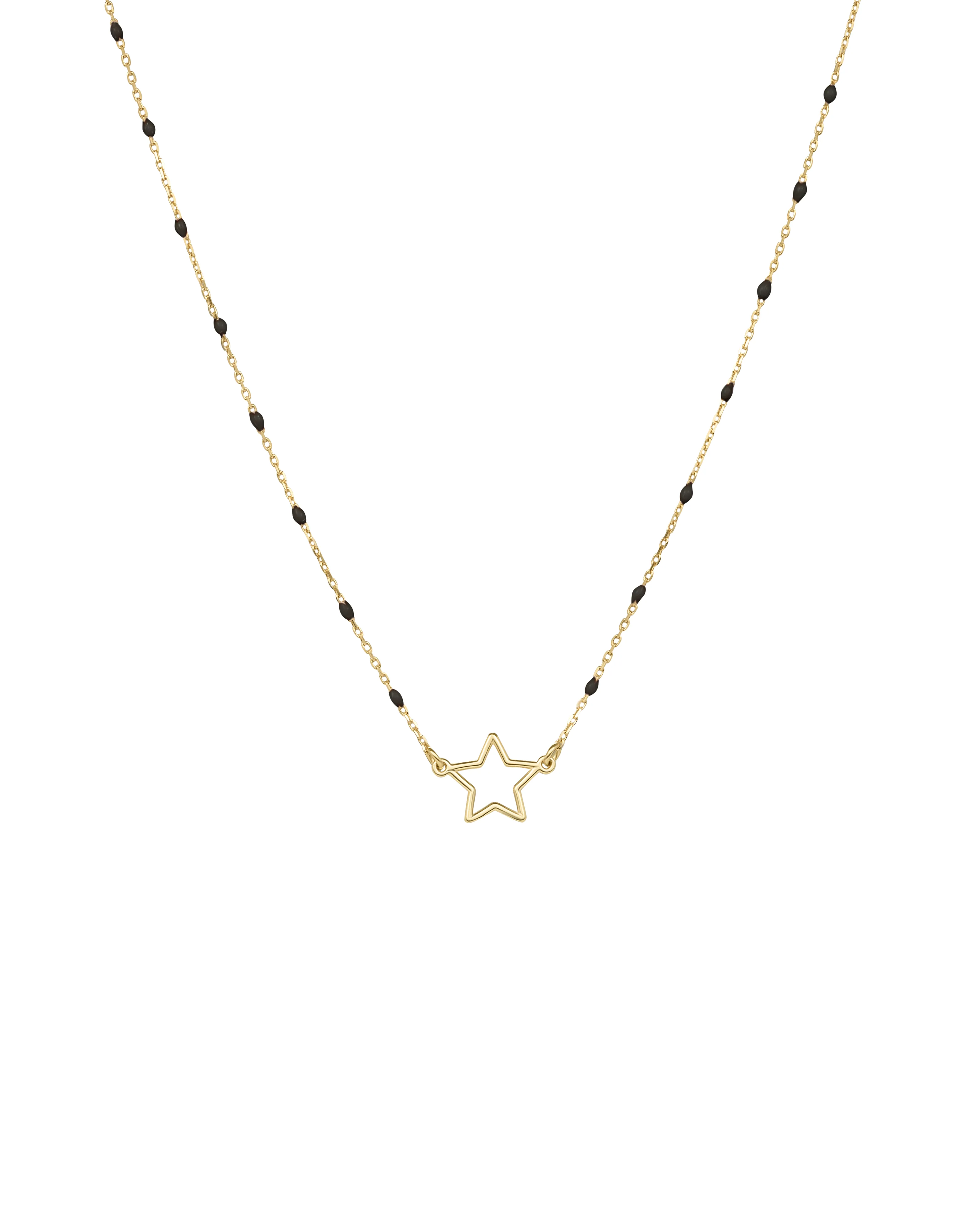 Girocollo stella traforata e catena semino smaltato - ORO18KT - Image 2