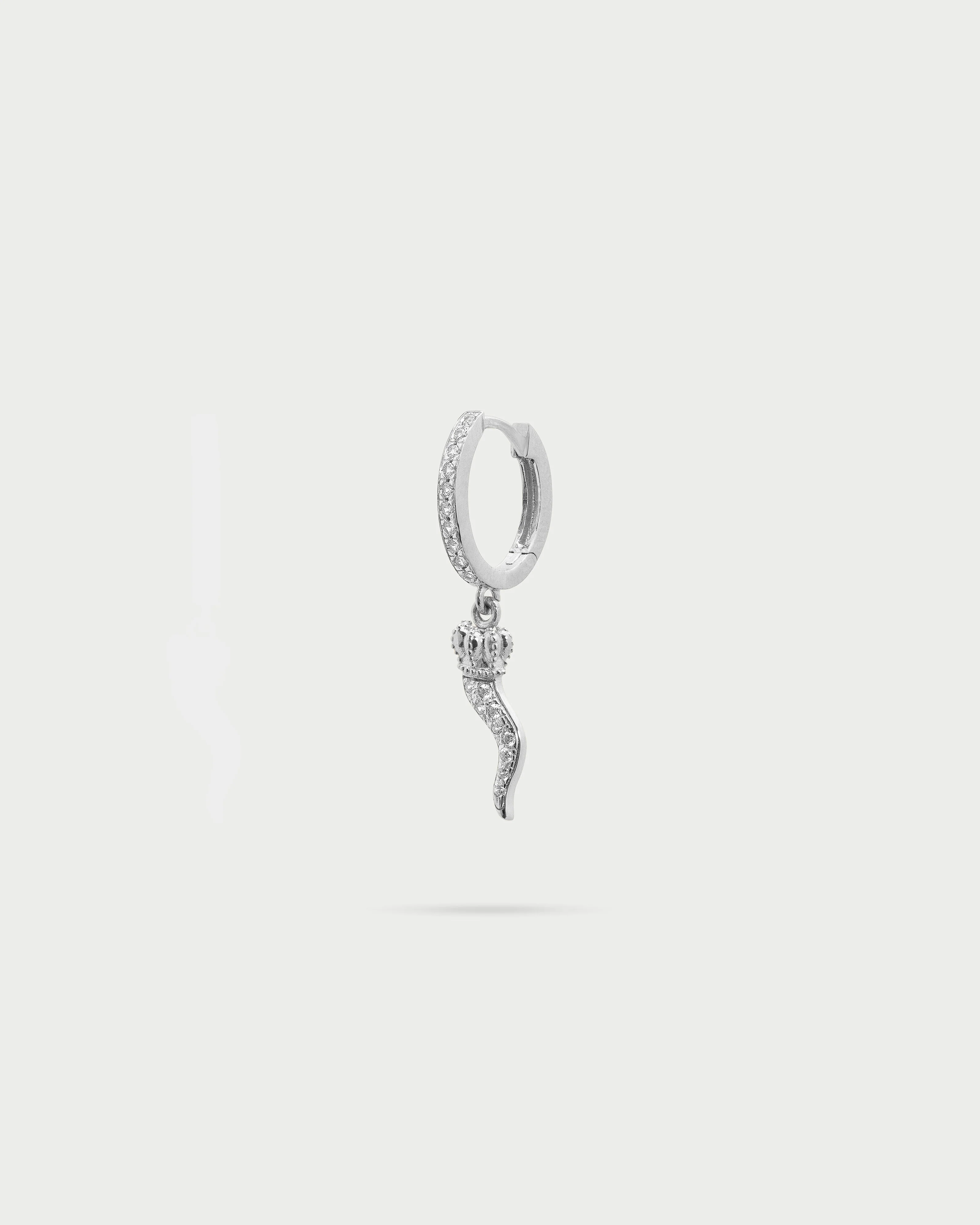 Mono-orecchino hoop pavè cornetto - Image 3