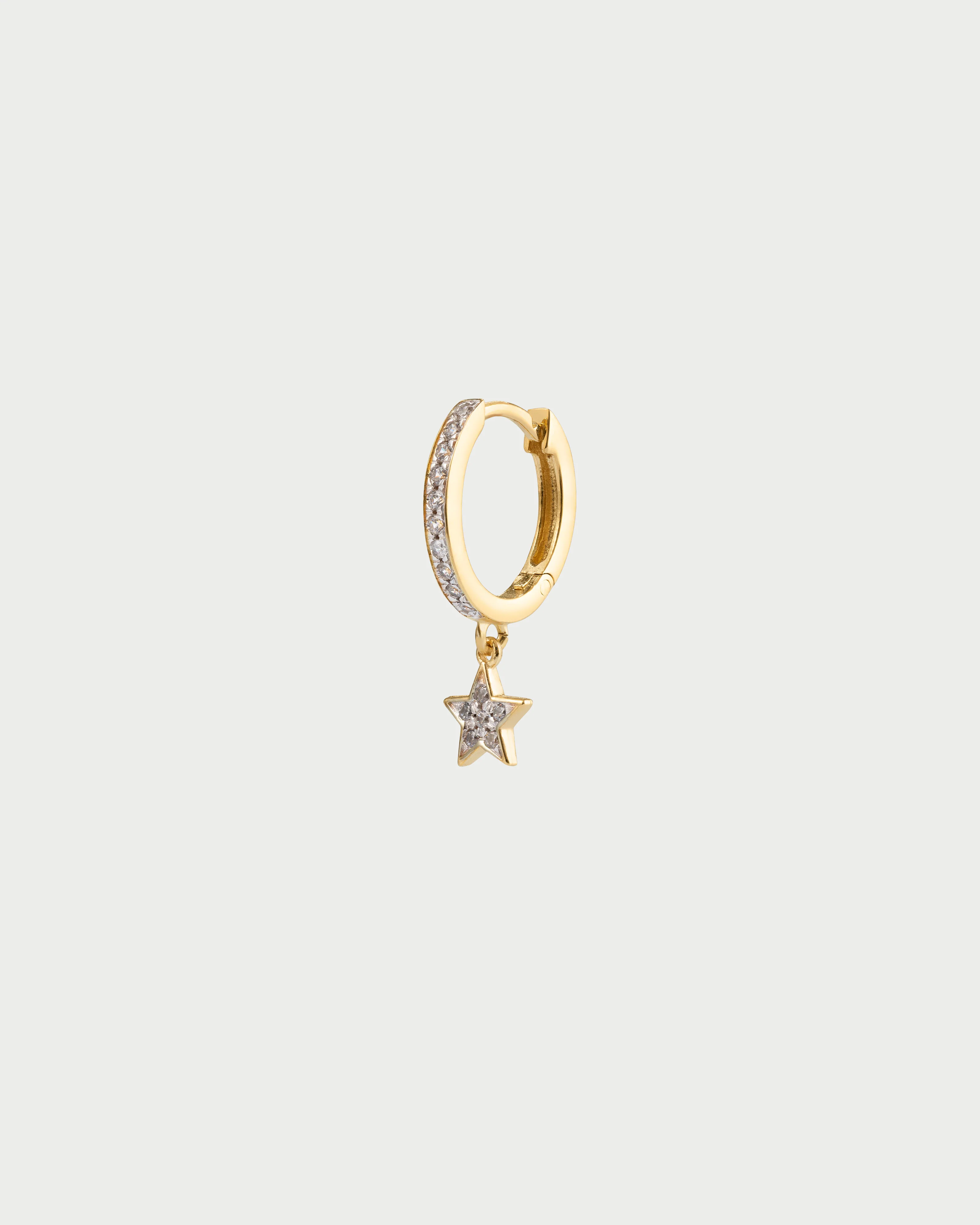 Mono-orecchino hoop pavè stella small- STARDUST TEN