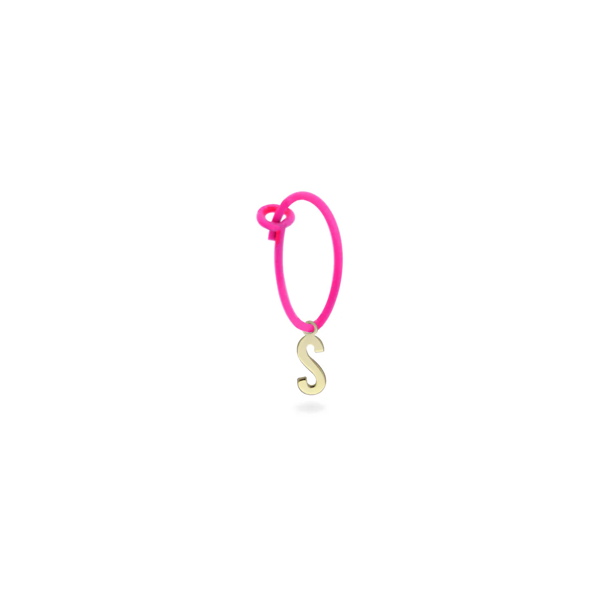 Mono-orecchino lettera hoop fucsia fluo - ORO18KT - Image 14
