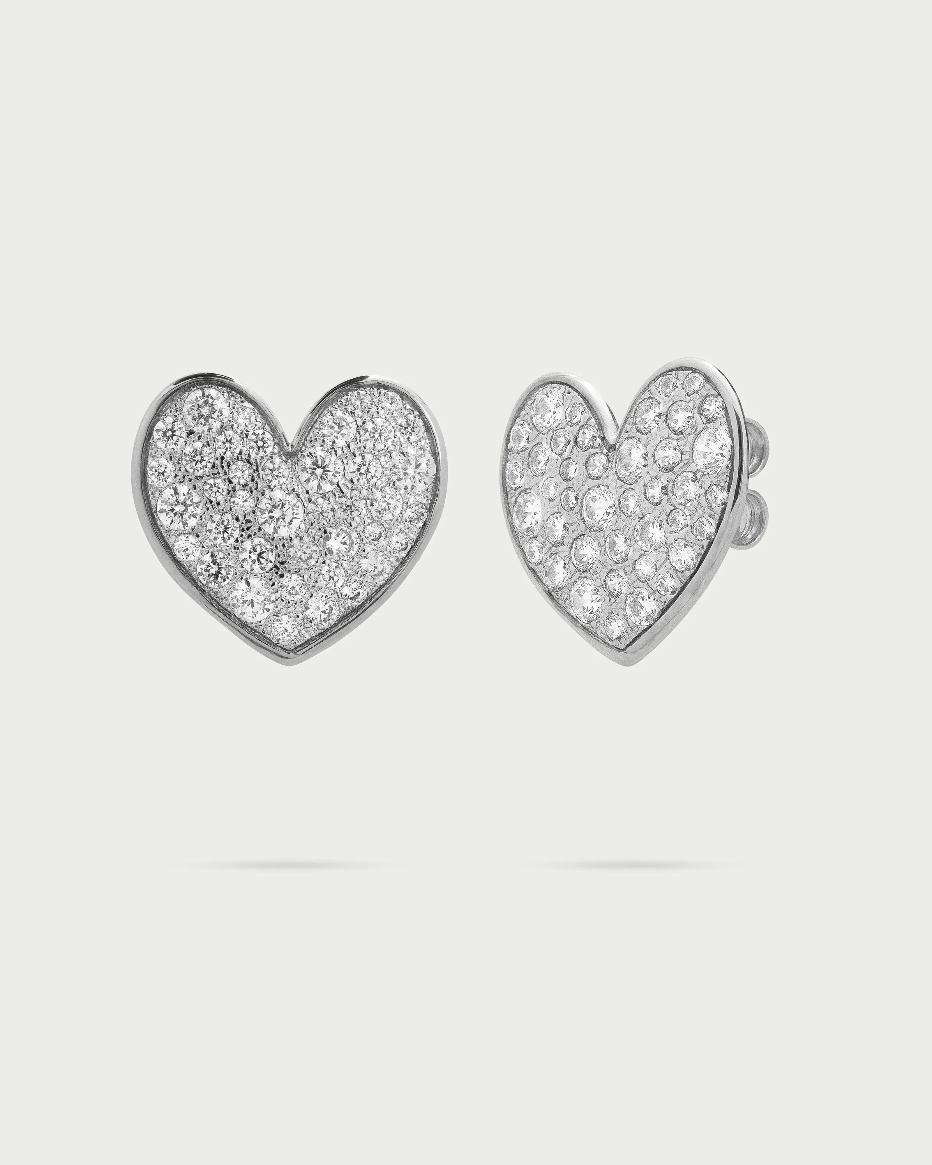 Orecchini lobo cuore pavè oversized - Image 2