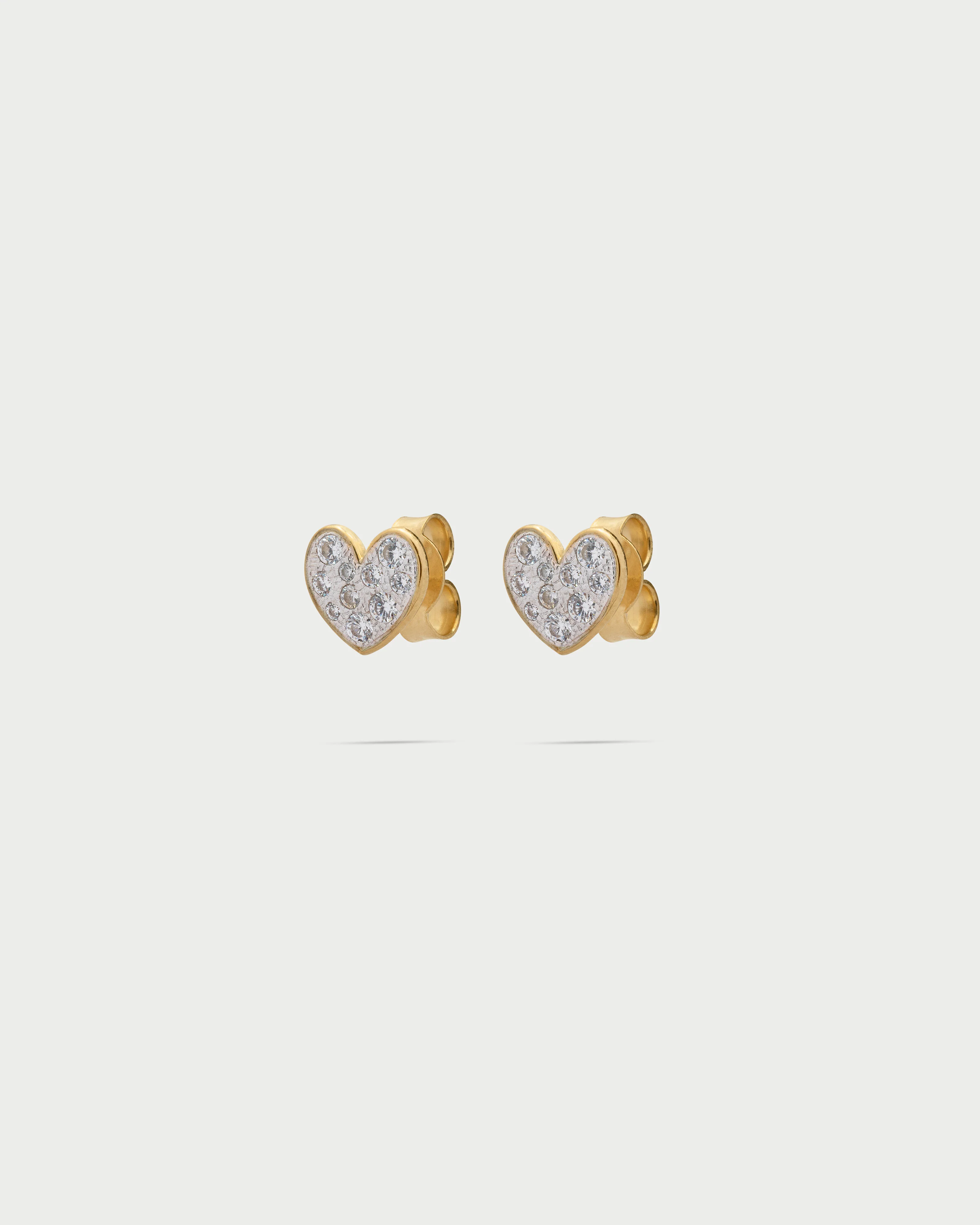 Orecchini lobo cuore pavè small