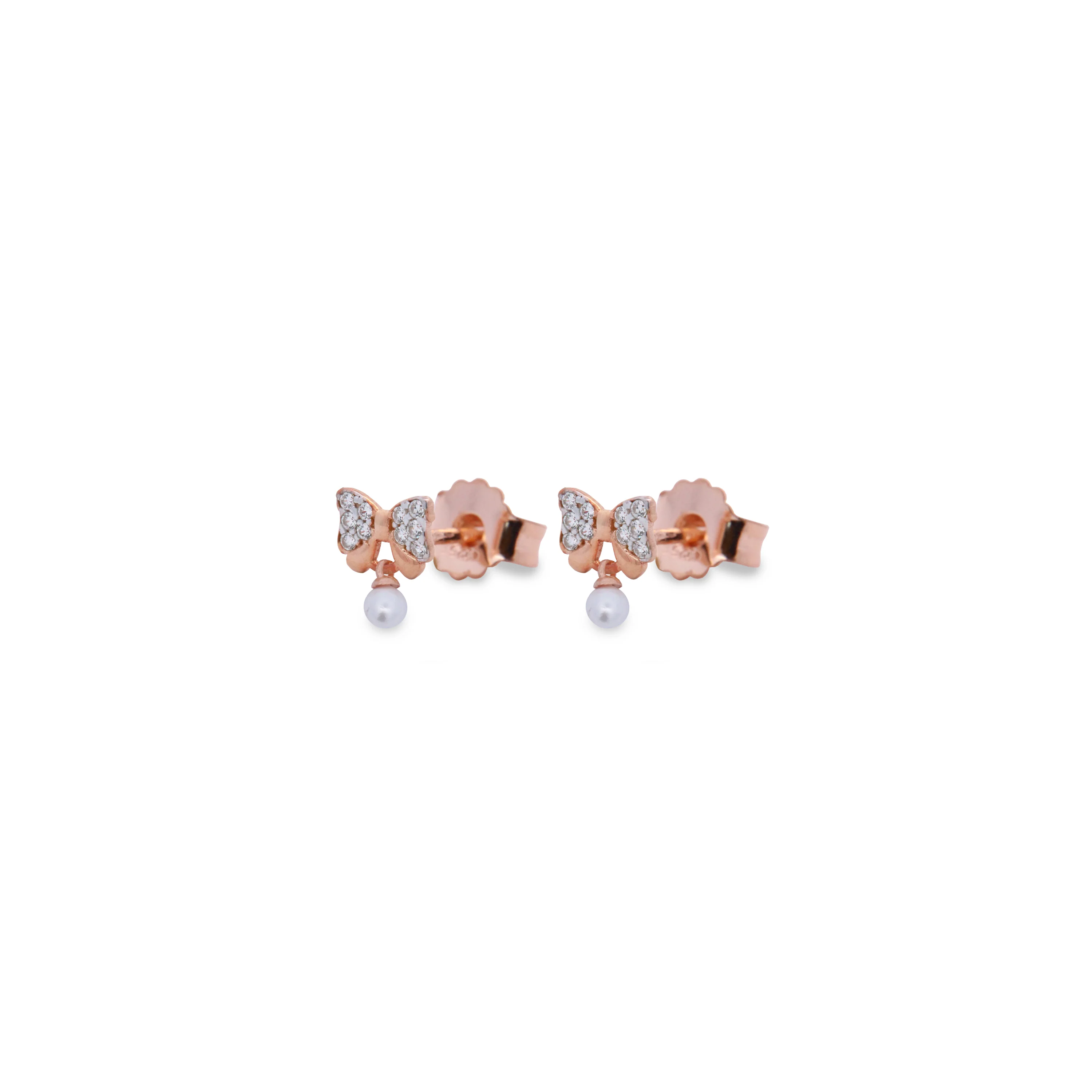 Orecchini lobo micro zirconi fiocco - Bow Ton - Image 2